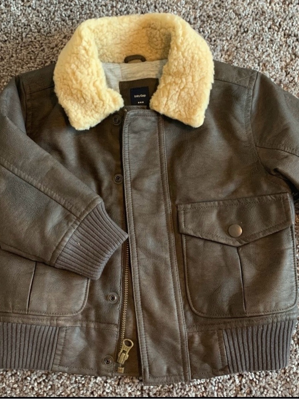GAP Brown Jacket with Cream Sherpa Collar